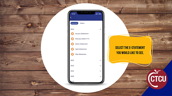 Learn how to access E-Statements using the CTCU OnTheGo app!