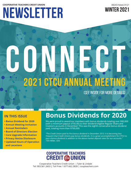 CTCU's Winter 2021 Newsletter